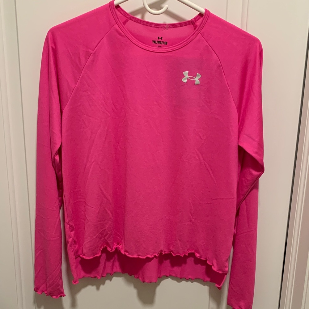 Under Armour Pink Long Sleeve Kids Tee. Size:YXL/JTG/J-EG. Brand new with Tags.